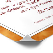 ウォームブラウンバイブル聖なる書物、 経典勇気付けられる引用文 ポスター (角)