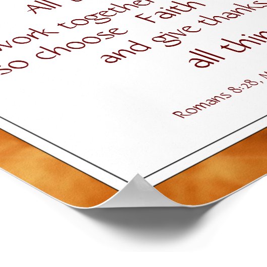 ウォームブラウンバイブル聖なる書物、 経典勇気付けられる引用文 ポスター (角)