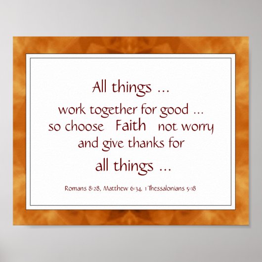 ウォームブラウンバイブル聖なる書物、 経典勇気付けられる引用文 ポスター (正面)