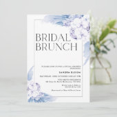 ウォームブルーボーホパンパスグラスフレームブライダルシャワー 招待状 (スタンド正面)