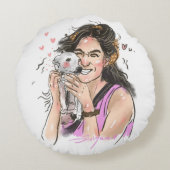 ウォームペットラブラウンド装飾用クッションカスタムペット&オー ラウンドクッション (裏面)