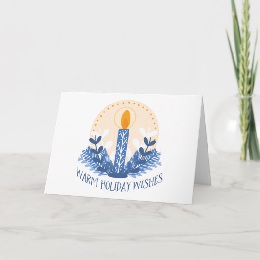 ウォームホリデーウィーズ企業のホリデーキャンドル カード (正面)