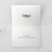 ウォームホリデー応援デザインブルークリスマスグリーティング シーズンカード (内部)