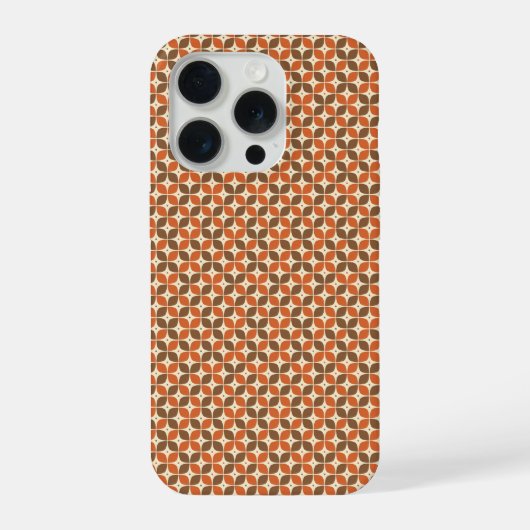 ウォームミッドセンチュリーリトロブーメランアトミック iPhoneケース (裏面)