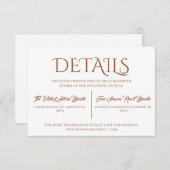 ウォームミニマリストテラコッタ結婚の詳細 エンクロージャーカード (正面/裏面)