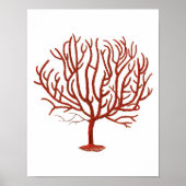 ウォームレッドシーコーラルno.4ビーチウォールアートプリント ポスター (正面)
