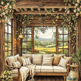 ウォーム素朴ウッド質感ウォールアート メタルプリント