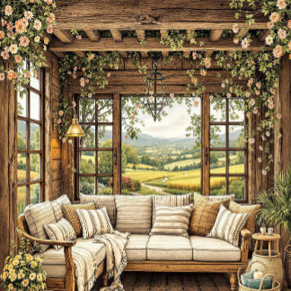 ウォーム素朴ウッド質感ウォールアート メタルプリント