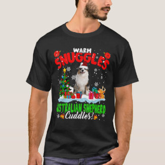 ウォーム・スナグルズ・オーストラリアン・シェパード・カドル・クリスマスツリー Tシャツ