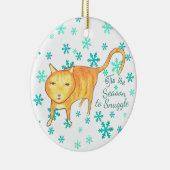 ウォーム・ファジーズと冬の雪あそび クリスマスの猫 セラミックオーナメント (右)