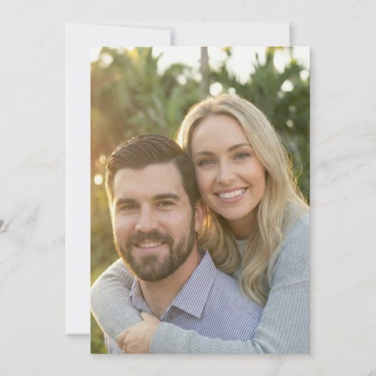 ウォーム ブルー グレー フォト 招待状 (正面)