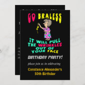 ウォーメンスおもしろいバースデーパーティ招待状 招待状 (正面/裏面)