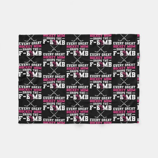 ウォーメンスアイスホッケーデザインフォーアホッケーマム  フリースブランケット (正面(横))