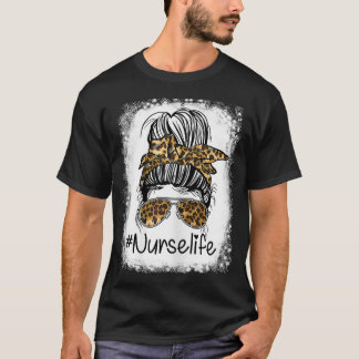 ウォーメンズナースライフレオパードメッシーバンヘアグラスN Tシャツ