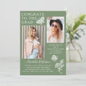 ウォーモダンクレス蝶の写真卒業パーティー 招待状 (スタンド正面)