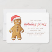 ウォーモダンタカラージンジャーブレッドマンホリデーパーティー 招待状 (正面)