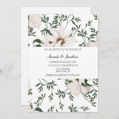 ウォーモダンターカラーホワイトローズ結婚式招待状 招待状 (正面/裏面)