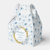 ウォーモダンターカラーボホパステルブルー金ゴールドズ結婚 フェイバーボックス (正面サイド)