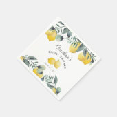ウォーモダンターカラーレモン&グリーンブライダルシャワー スタンダードカクテルナプキン (角)