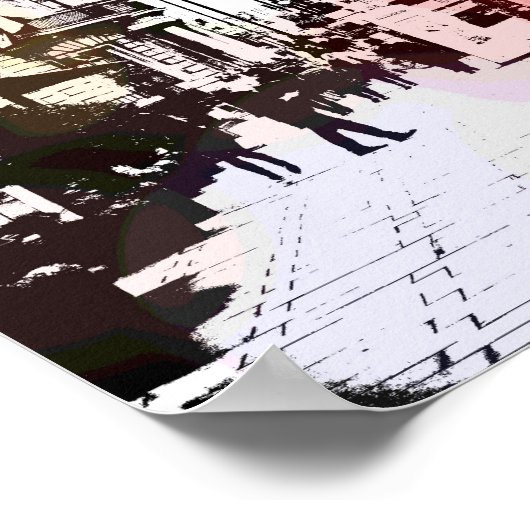 ウォーモダンターカラーロンドン通りシーンアポップ・アートのート ポスター (角)