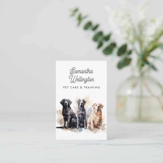 ウォーモダントカラーペットシッタードッグウォーカートレーナー 名刺 (スタンド正面)