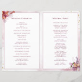 ウォーモダントカラー秋ブーケ結婚式 プログラム (裏面)