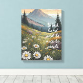 ウォールやる気を起こさせるアート – 仕事の懸命と素敵 キャンバスプリント (インサイチュ (ウッドフロア))