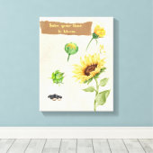 ウォールやる気を起こさせるアート – 時間をかけて開花 キャンバスプリント (インサイチュ (ウッドフロア))