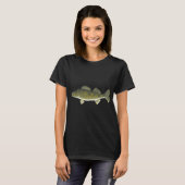 ウォールアイ (Sander vitreus) Tシャツ (正面フル)