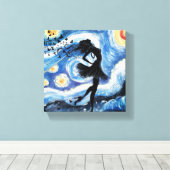 ウォールアートオイルペインティングデジタルプリント、孤独な女性 キャンバスプリント (インサイチュ (ウッドフロア))