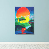 ウォールアートキャンバスクロマティックコンバージェンス キャンバスプリント (インサイチュ (ウッドフロア))