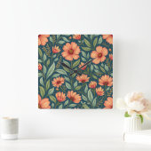 ウォールアートクロック スクエア壁時計 (ホーム)