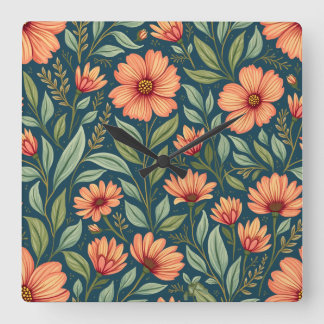 ウォールアートクロック スクエア壁時計