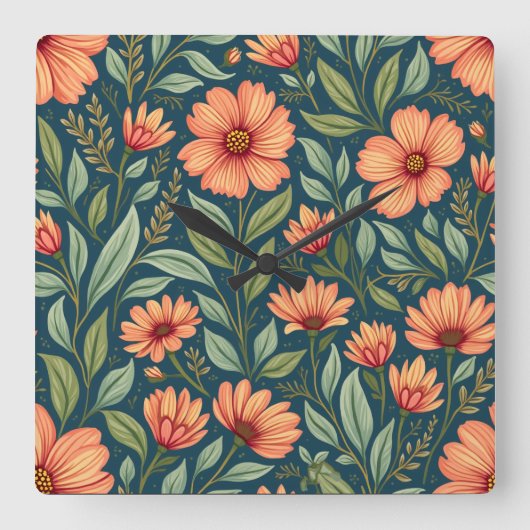 ウォールアートクロック スクエア壁時計 (正面)