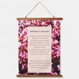 ウォールアートスクロール「救いは神与えだ」 吊り下げ型タペストリー
