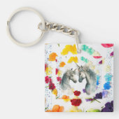 ウォールアートスタイルバイトレアルコレクションウッドアート キーホルダー (正面)