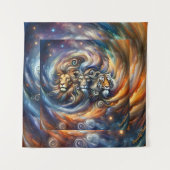 ウォールアートスタイルバイトレアルコレクションウッドアート タペストリー (正面)