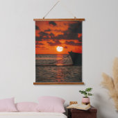 ウォールアートデコルビーチウォーターホーム 吊り下げ型タペストリー (寝室)