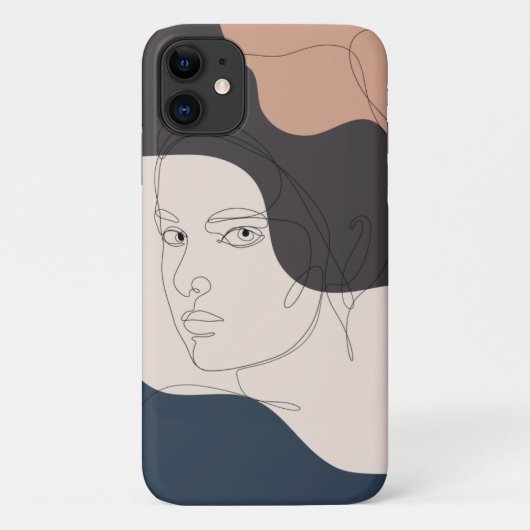 ウォールアートボホアートウーマンラインアートの創造性 Case-Mate iPhoneケース (裏面)