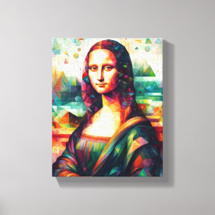 ウォールアートモナリサ素晴らしポートレートア絵を描ート キャンバスプリント