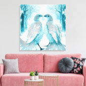 *~*ウォールアートラブバードAP54アートウィンター キャンバスプリント (インサイチュ (リビング))