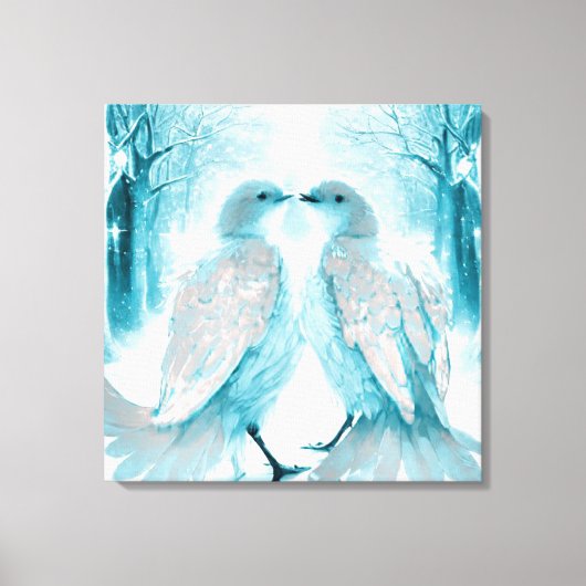 *~*ウォールアートラブバードAP54アートウィンター キャンバスプリント (正面)