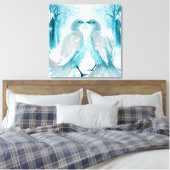 *~*ウォールアートラブバードAP54アートウィンター キャンバスプリント (インサイチュ (寝室))