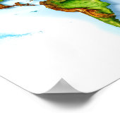 ウォールアート世界地形図ポスター ポスター (角)