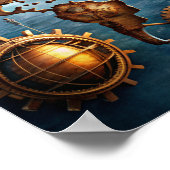 ウォールアート水彩世界地図ポスター ポスター (角)