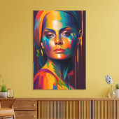 ウォールアート絵を描デコール用の女性のポートレート キャンバスプリント (インサイチュ (リビング))