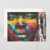 ウォールアート顔 ポストカード (正面/裏面)