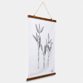 ウォールアート、オリジナルファインアート竹のインクスケッチ 吊り下げ型タペストリー (傾斜あり)