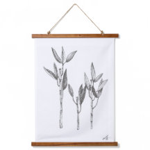 ウォールアート、オリジナルファインアート竹のインクスケッチ