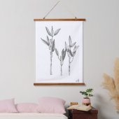ウォールアート、オリジナルファインアート竹のインクスケッチ 吊り下げ型タペストリー (寝室)